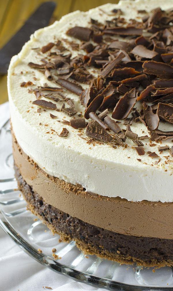 Triple Chocolate Mousse Cake Recipe | Chocolate Dessert Recipes – OMG ...