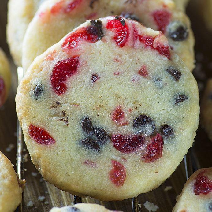 Christmas Maraschino Cherry Shortbread Cookies