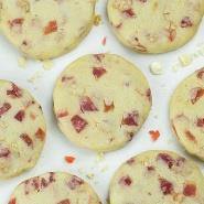 White Chocolate Strawberry Shortbread Cookies