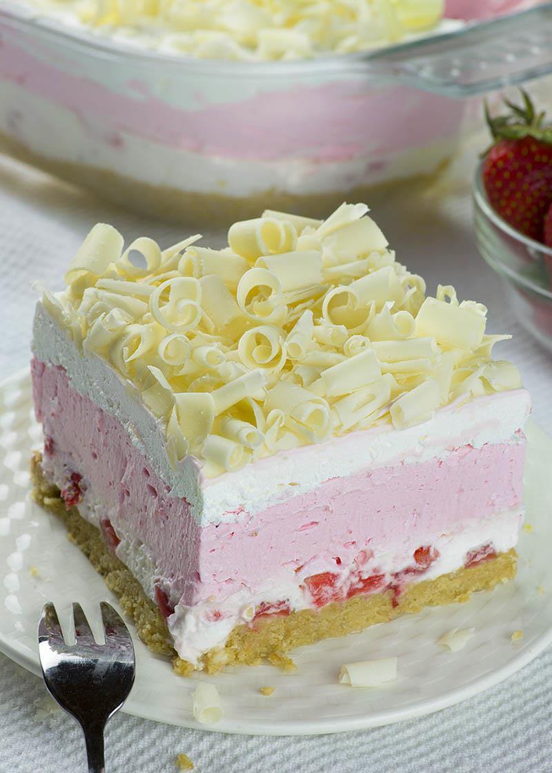 No Bake Strawberry Jello Lasagna | Chocolate Dessert Recipes – OMG ...