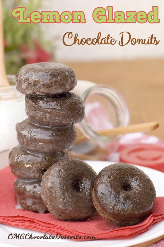 Lemon Glazed Chocolate Donuts