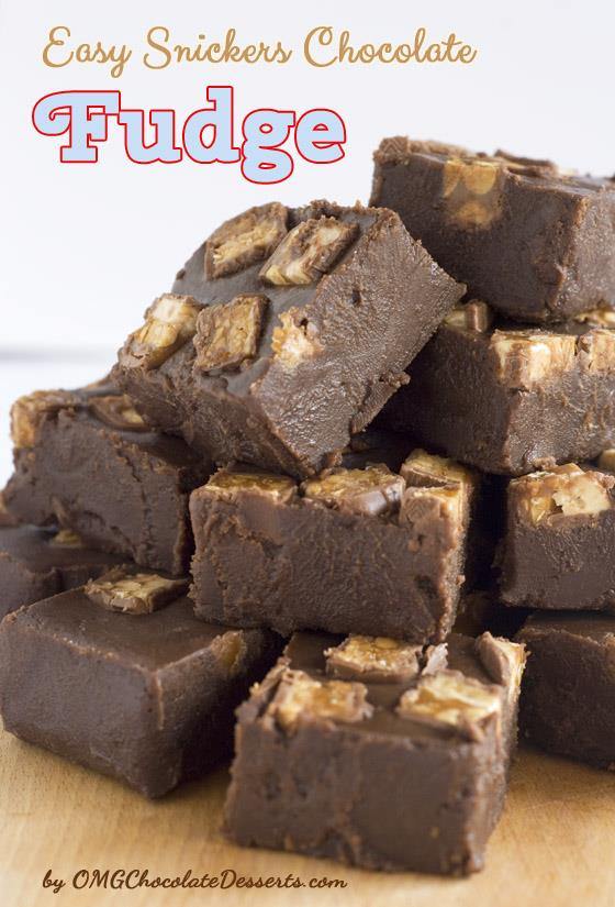 Easy Snickers Chocolate Fudge - OMG Chocolate Desserts.com