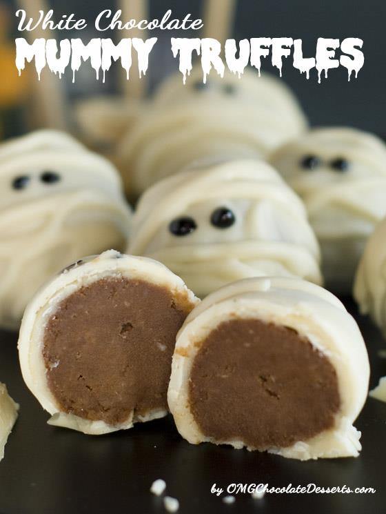 White chocolate mummy truffles