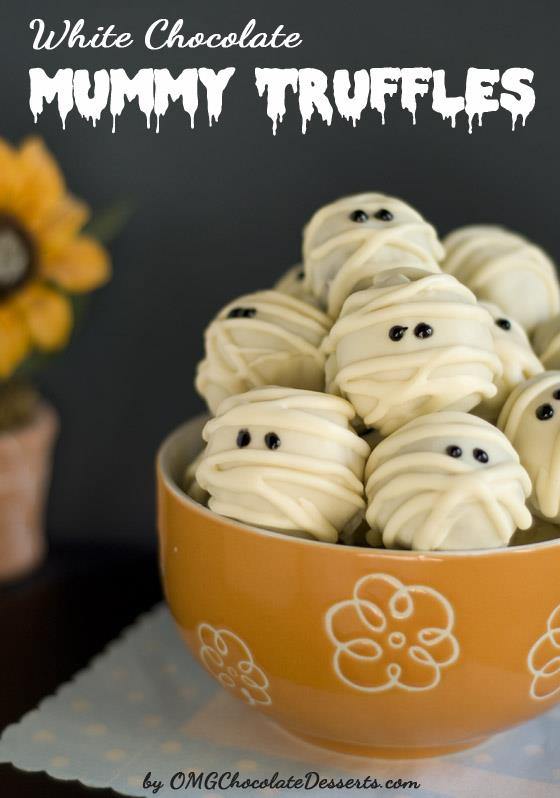 White Chocolate Mummy Truffles Festive Halloween Dessert Recipe