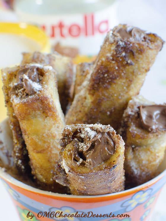 Nutellla French Toast Roll Ups 