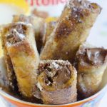 Nutella french toast roll ups in a mug