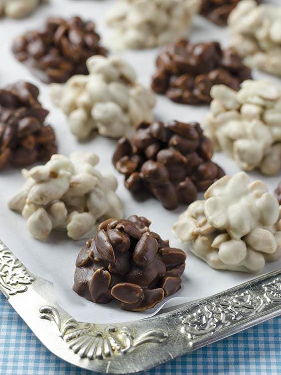 Black and White Chocolate Peanut Clusters OMG Chocolate Desserts