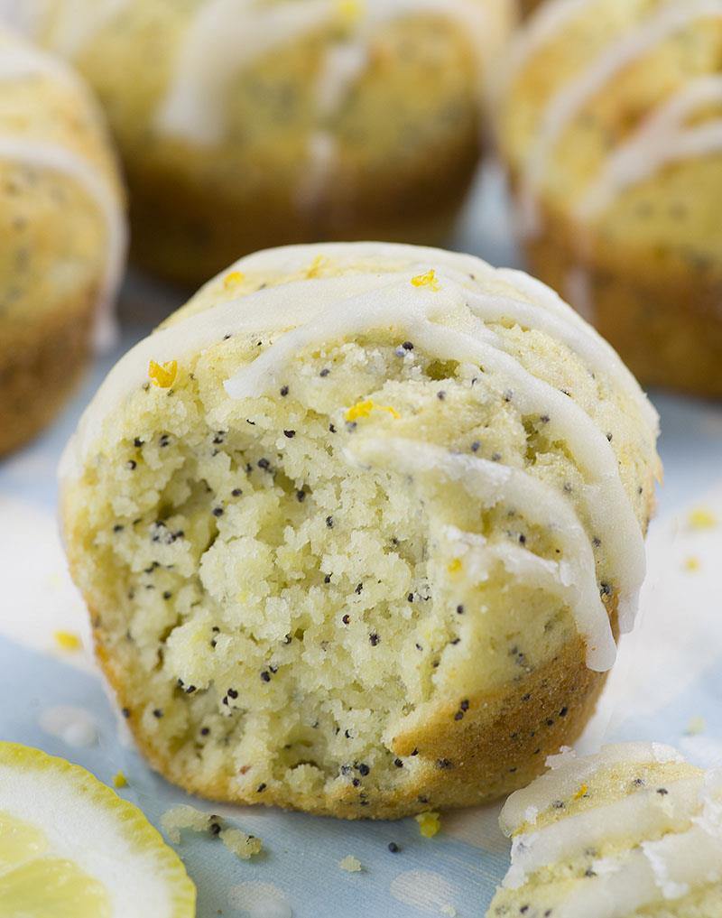Slight crunch from poppy seeds makes really interesting twist on the classic, plain lemon muffins. 