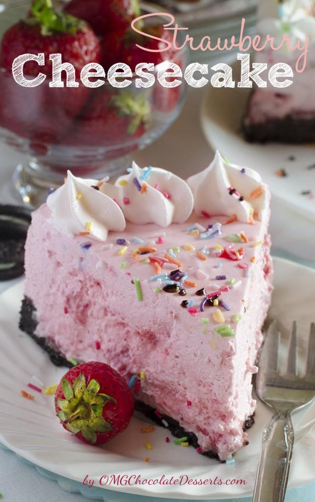 No Bake Strawberry Cheesecake | Fluffy No Bake Cheesecake ...