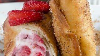 Strawberry Cheesecake Chimichangas - Just a Taste