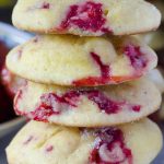 Stack of cream cheese strawberry cookies