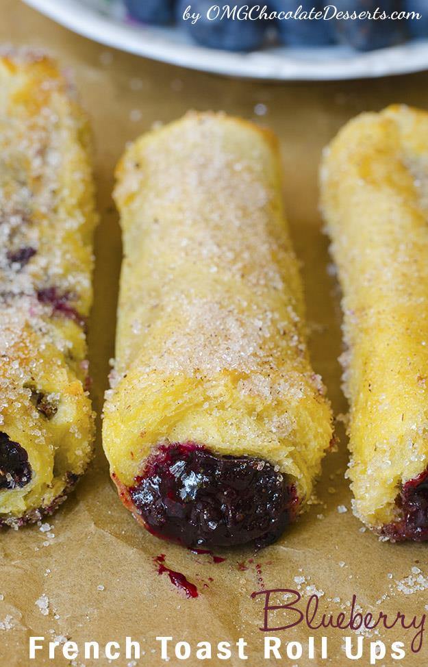 Blueberry Freanch Toast Roll Ups