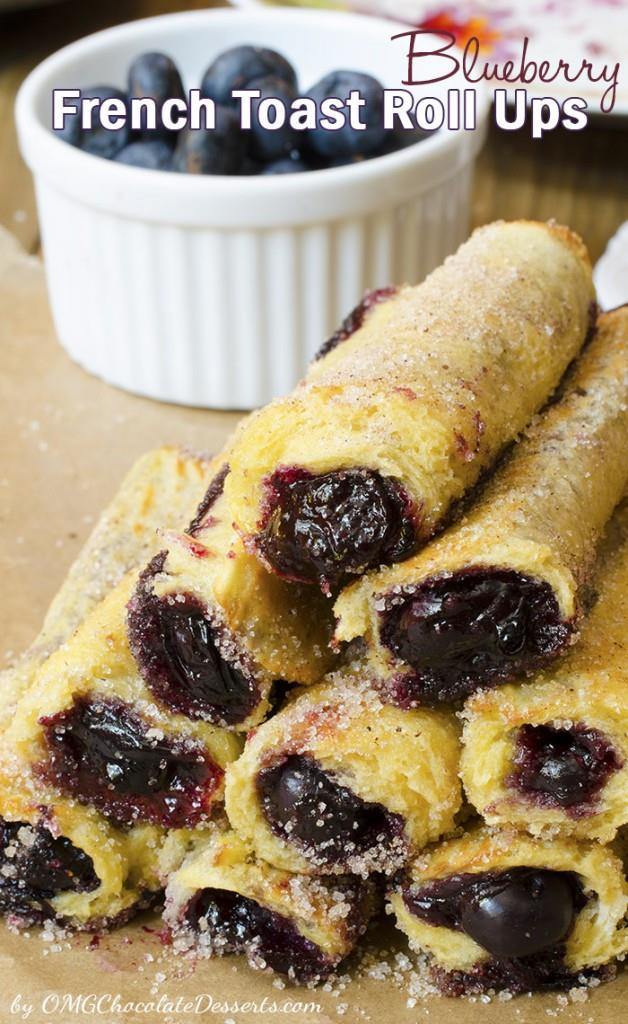 Blueberry Freanch Toast Roll Ups 