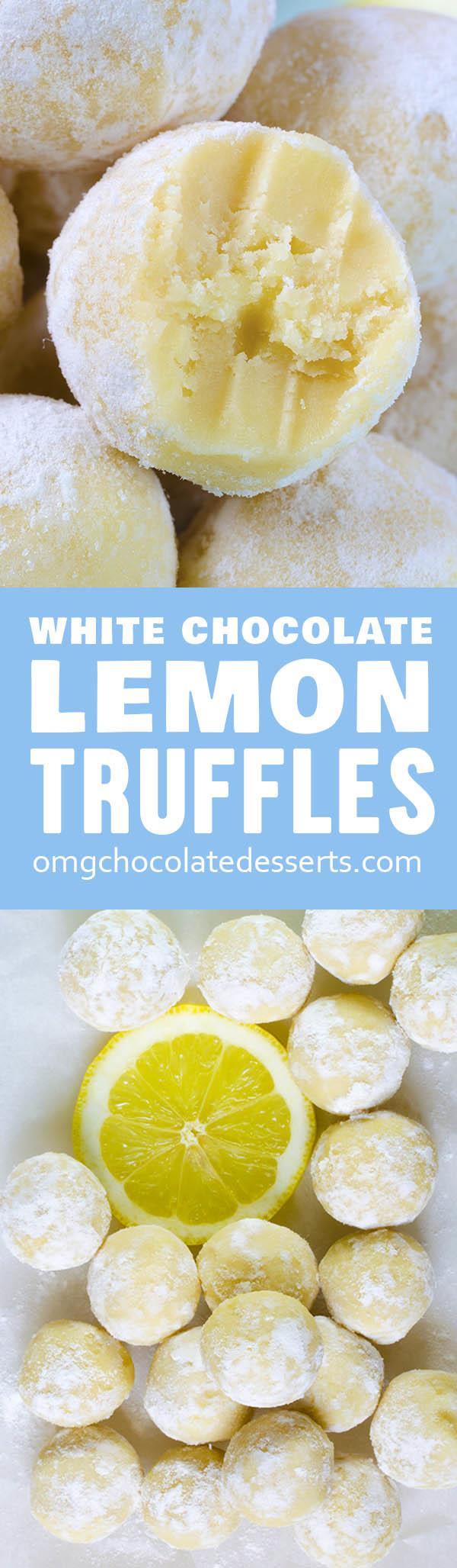 These easy Lemon Truffles with white chocolate will melt-in-your-mouth! Three ingredients, no baking required, and you'll have recipe for perfection.