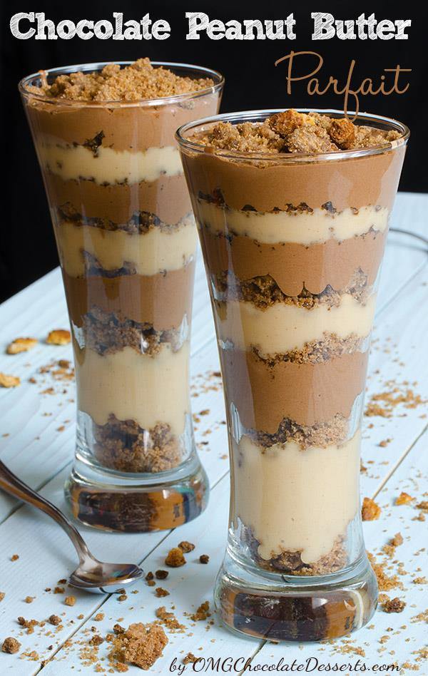 Salty Toffee Peanut Butter Mousse Parfaits - My Kitchen Little