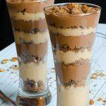 Two glasses of Chocolate Peanut Butter Parfaits