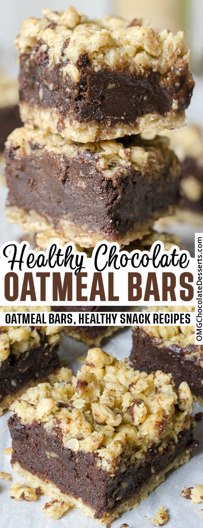 Chocolate Oatmeal Bars - two images with title text beside.