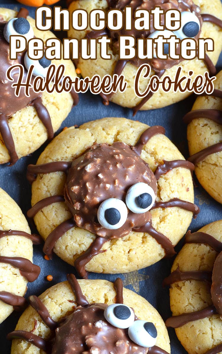 Chocolate Peanut Butter Halloween Cookies