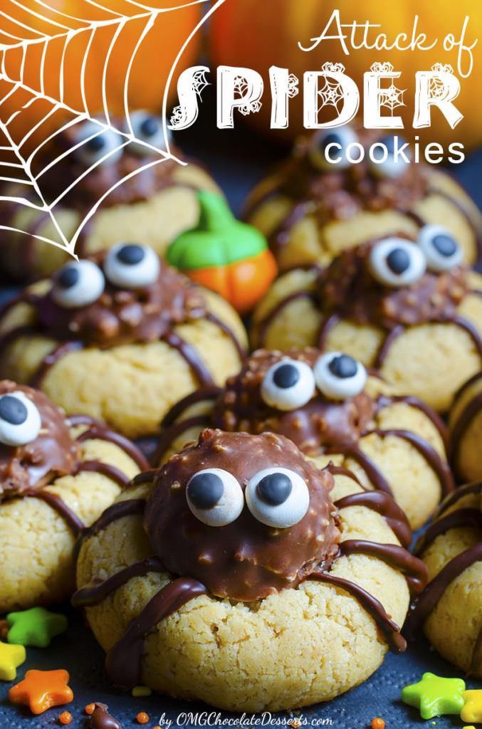 Spider Cookies | Halloween Sugar Cookies Made with Chocolate Truffles