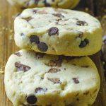 Peanut Butter Chocolate Chip Shortbread Cookies on the table