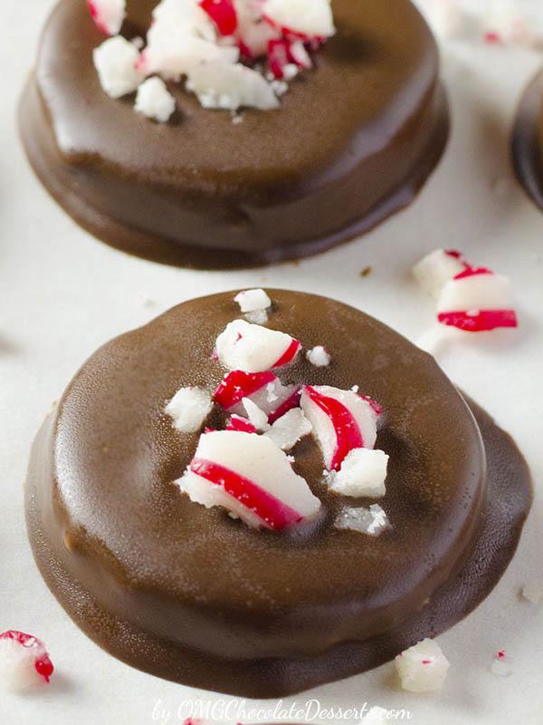 Homemade Peppermint Patties on baking paper