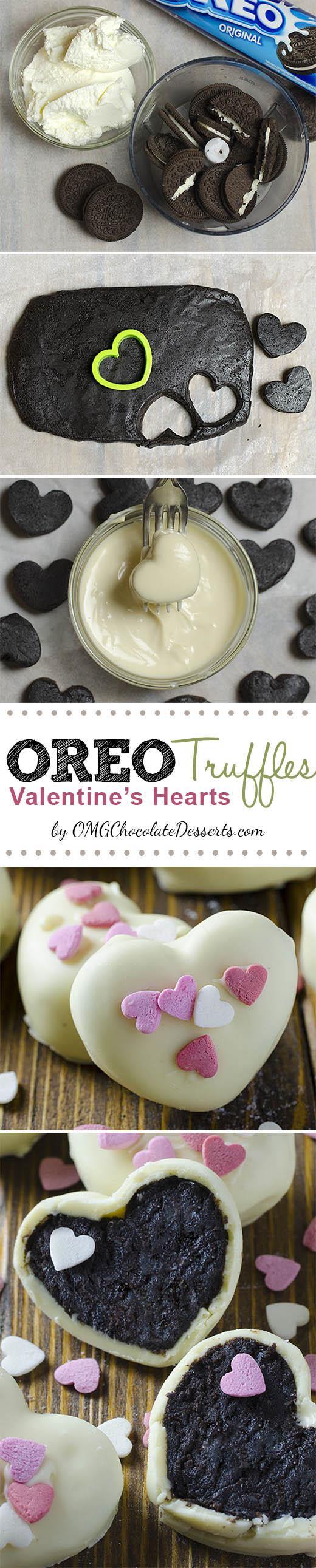 Oreo Truffle Valentine's Hearts | Valentine's Day Chocolate-Dipped Truffles