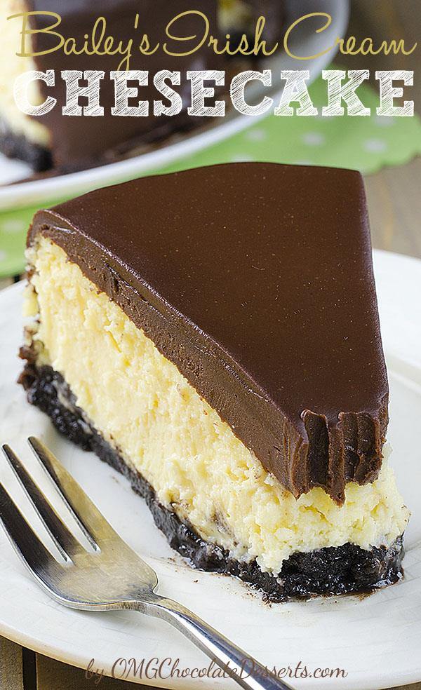 Boozy, sinful and decadent Irish Cream Cheesecake loaded with Bailey’s Irish Cream, will be great St. Patrick’s Day dessert.