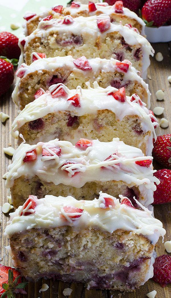 Start your spring dessert season with fresh strawberry and delicious pound cake - Strawberry Pound Cake. 
