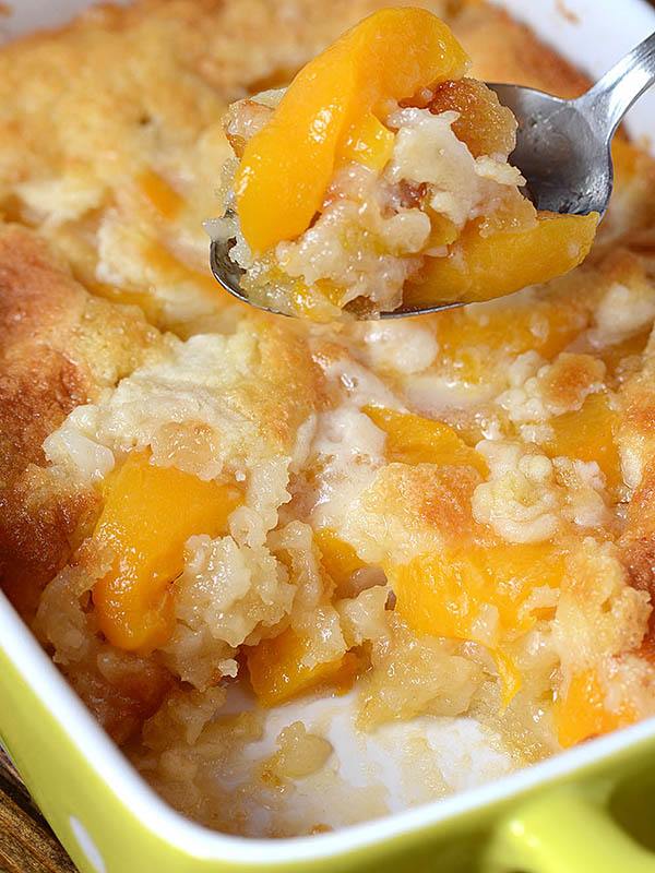 Easy Peach Cobbler Recipe Made From Scratch with Canned Peaches!