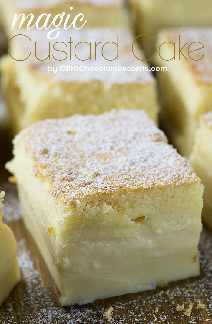 Vanilla Magic Custard Cake Homemade Triple Layer Vanilla Cake Recipe