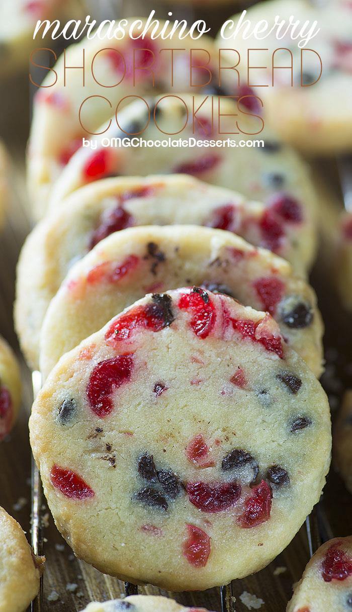 Make the classic shortbread cookies red with bits of Maraschino Cherry and you will get beautiful Christmas Cookies – Maraschino Cherry Shortbread Cookies.
