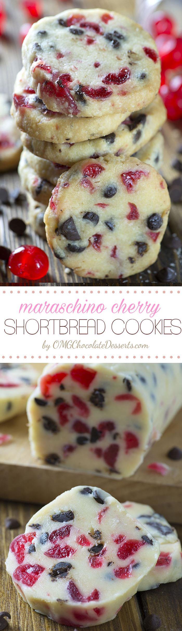 Make the classic shortbread cookies red with bits of Maraschino Cherry and you will get beautiful Christmas Cookies – Maraschino Cherry Shortbread Cookies.