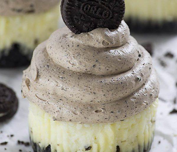 A batch of Chocolate Mousse Mini Oreo Cheesecakes.