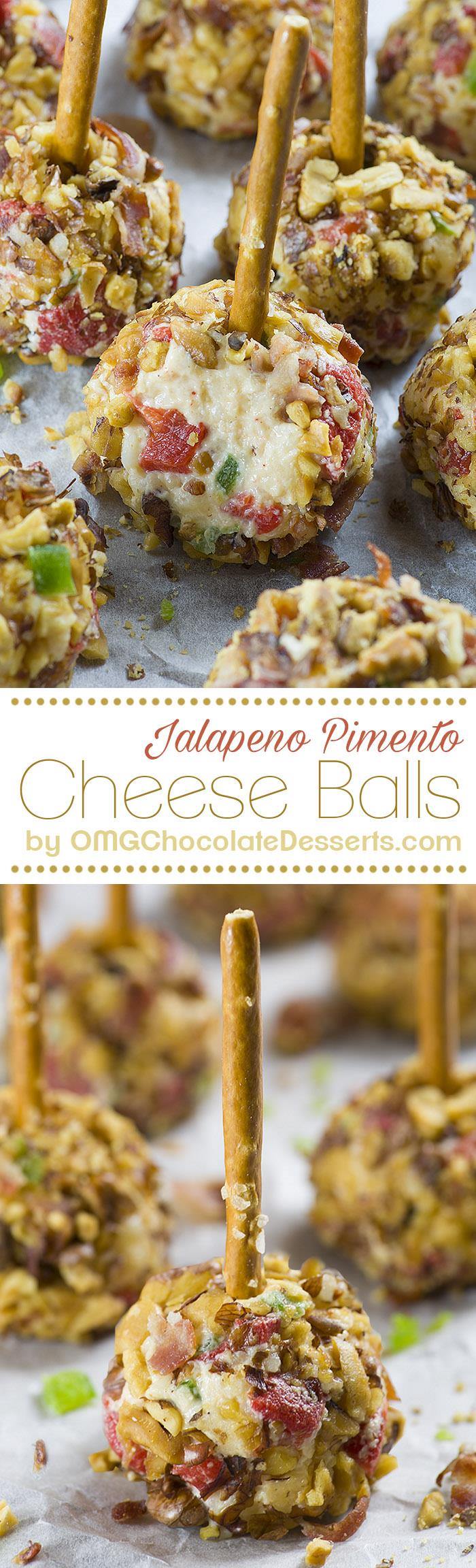 Jalapeno Pimento Cheese Balls are quick and easy, last minute appetizers perfect for New Year's Eve or fun and festive Super Bowl party.