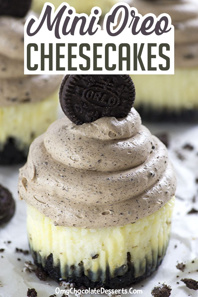Chocolate Mousse Mini Oreo Cheesecakes | Oreo Cheesecake Cupcakes
