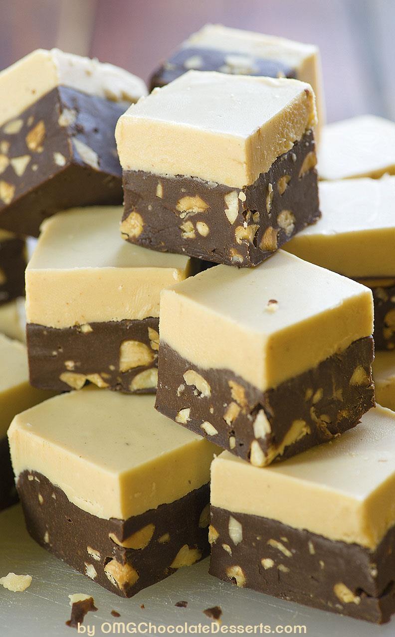 Chocolate Peanut Butter Fudge | Simplest Layered Fudge Dessert Recipe