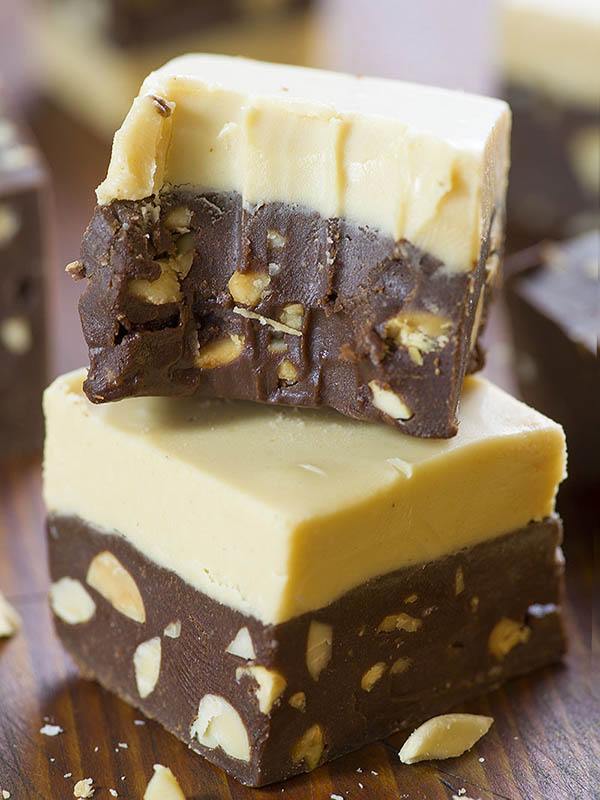 Chocolate Peanut Butter Fudge Simplest Layered Fudge Dessert Recipe