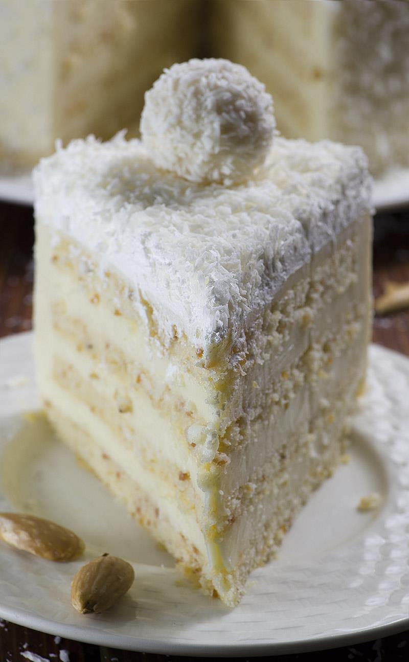 Raffaello cake (almond coconut cake)