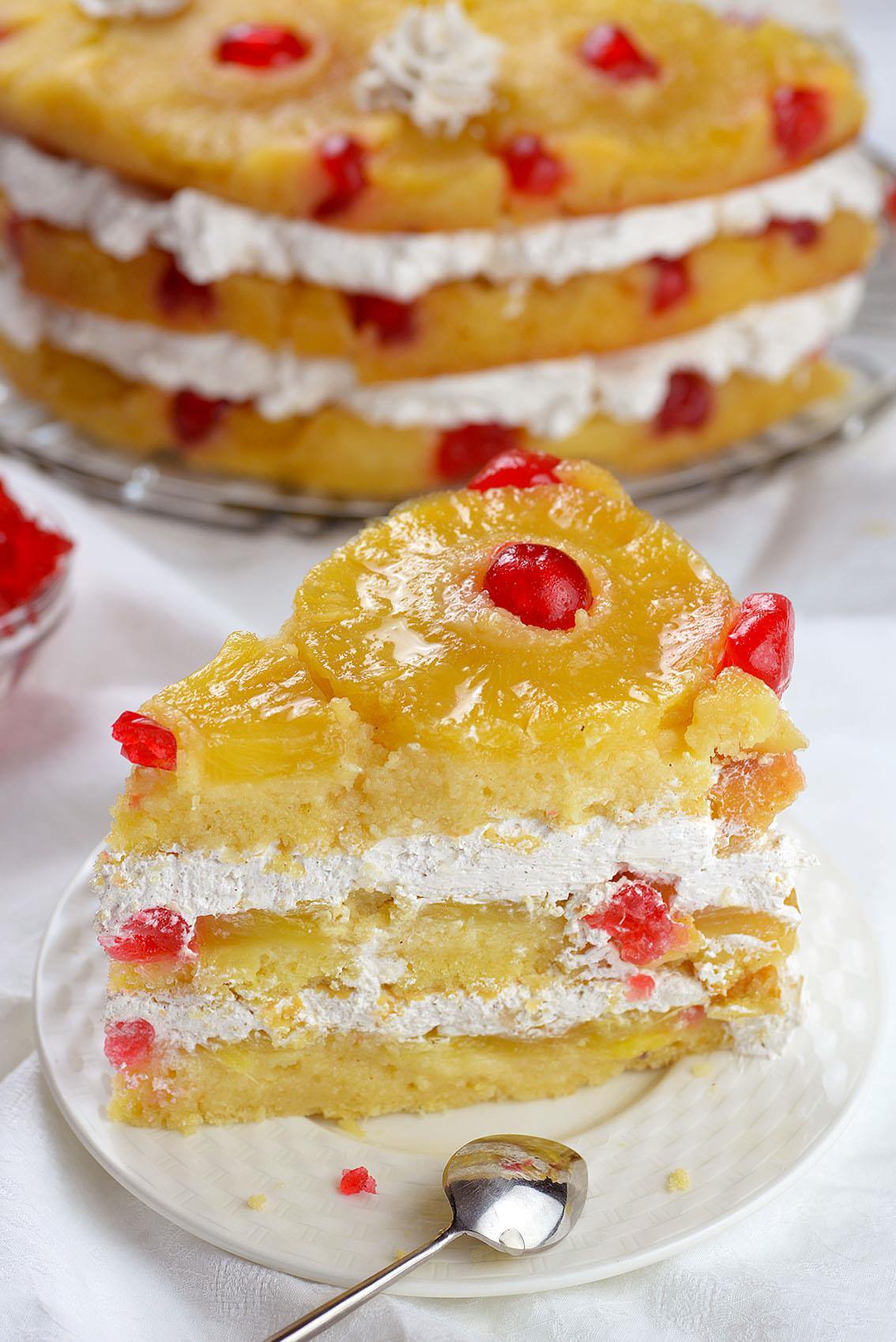 Pineapple Upside Down Cake - Triple the glaze and triple the pineapple and you’ve got a whole new world of awesome!!! This is the kind of show-stopping cake you want to bake for guests, friends and family.