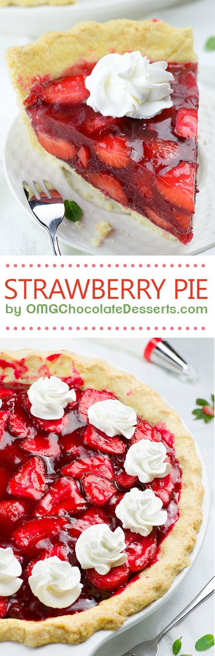 Fresh Strawberry Pie is delicious and easy summer dessert. Buttery pie crust, overloaded with fresh, juicy strawberries and gooey strawberry glaze.