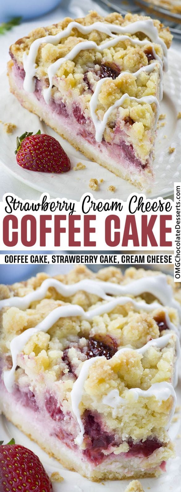 Strawberry Cheesecake Coffee Cake | A Multi-Layer Coffee Cake Recipe