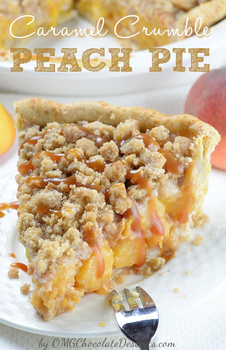 fresh peach pie with crumb topping