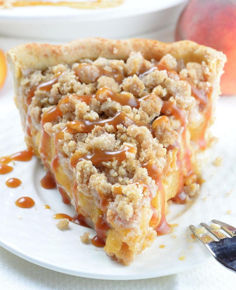 peach pie with crumb topping using peach pie filling