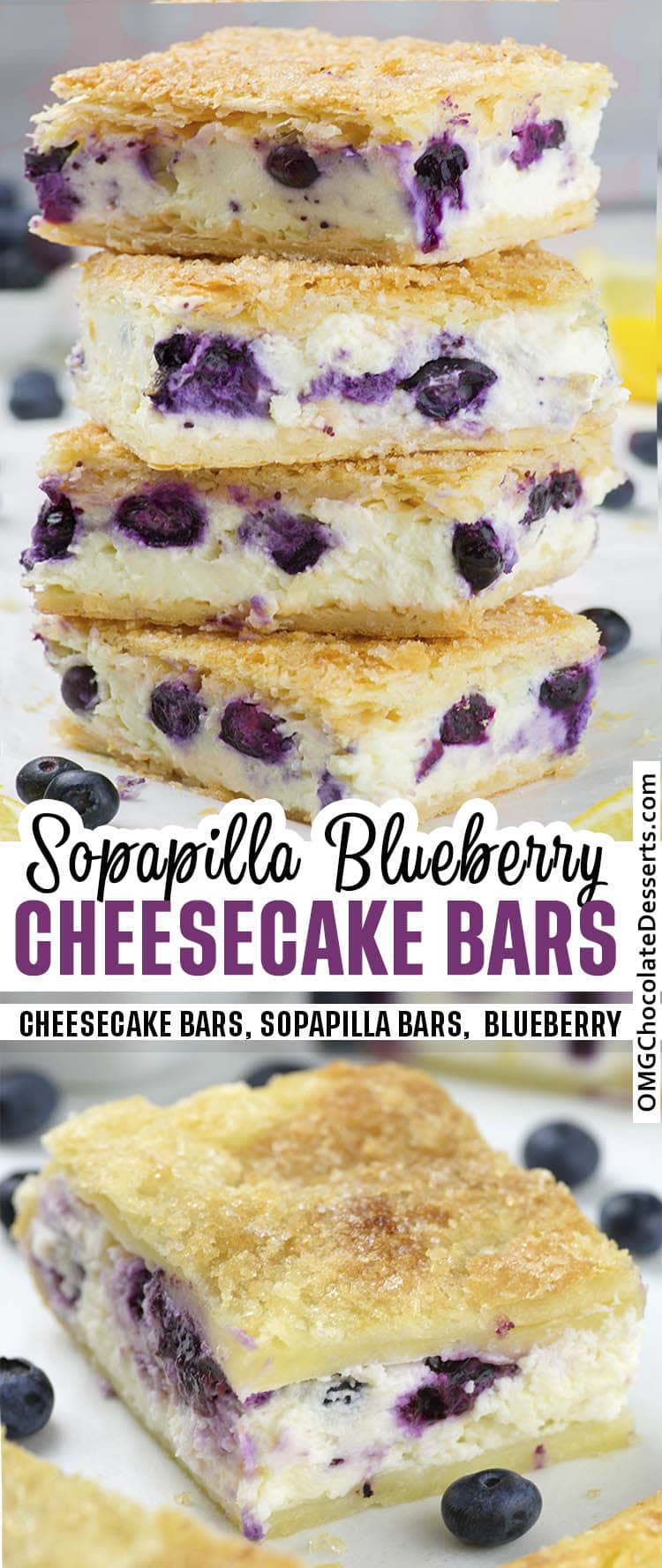 Sopapilla Blueberry Cheesecake Bars