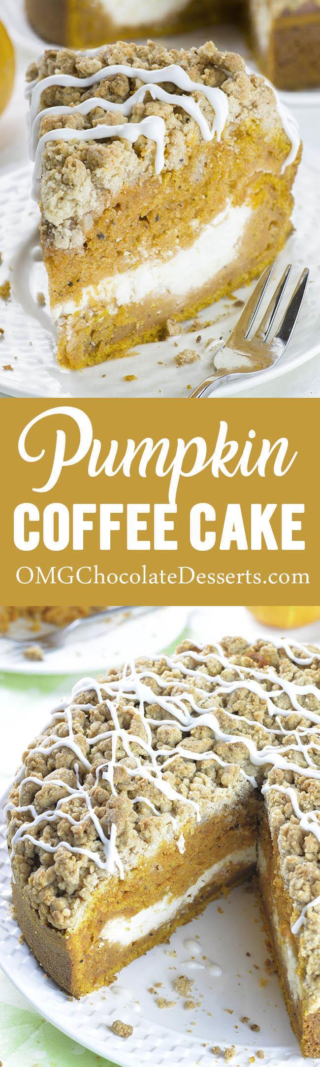 Pumpkin Coffee Cake - OMG Chocolate Desserts