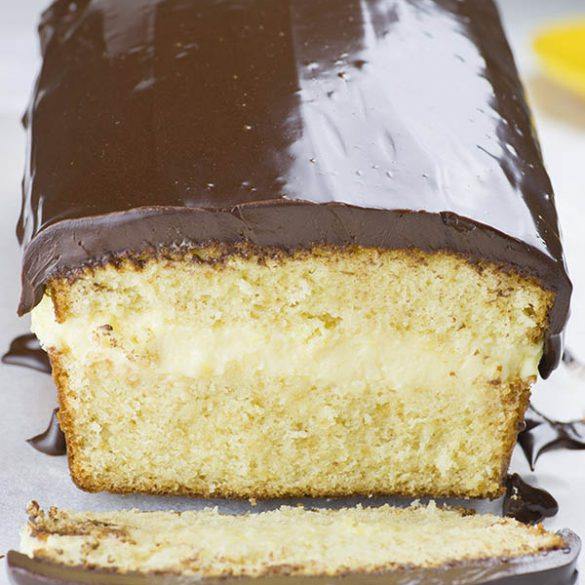 Boston Cream Pie Pound Cake | A Pound Cake with Chocolate Ganache!