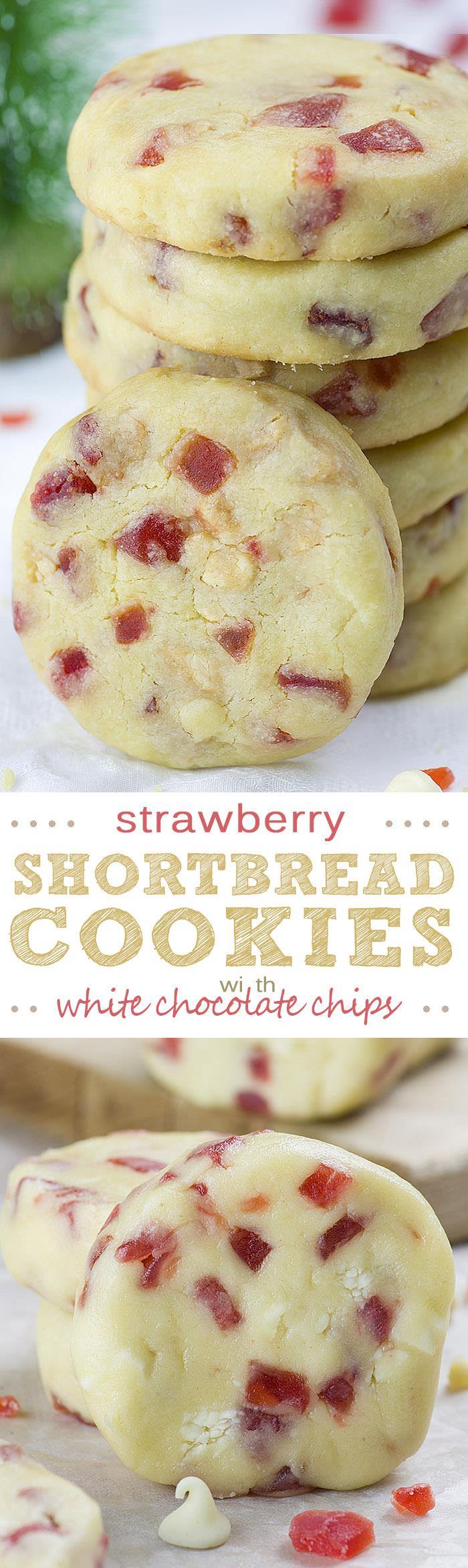 If you are looking for the best Christmas cookie recipe White Chocolate Strawberry Shortbread Cookies is really over- the- top!!!