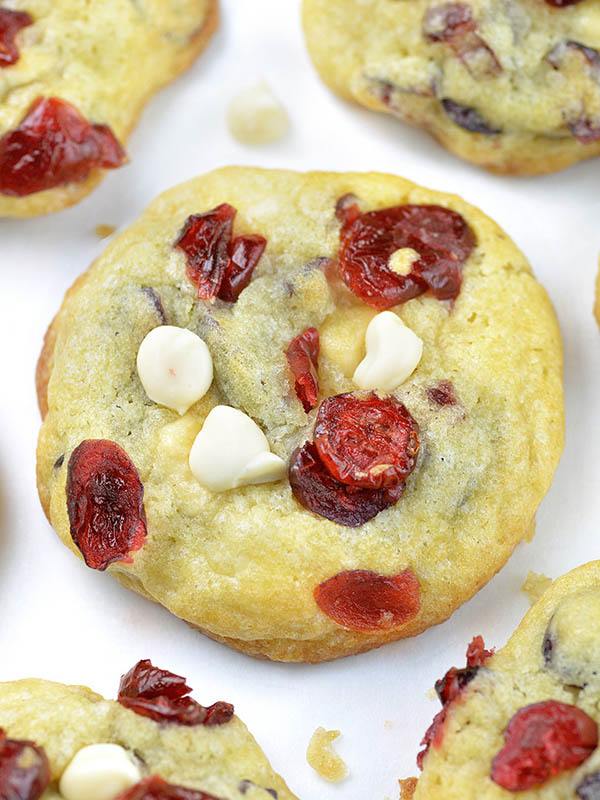 White Chocolate Cranberry Cookies | Cranberry Christmas Cookie Recipe