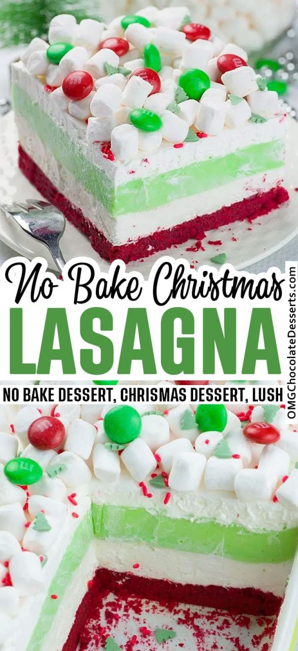 Christmas Lasagna | Layered Christmas Dessert Recipe With Peppermint