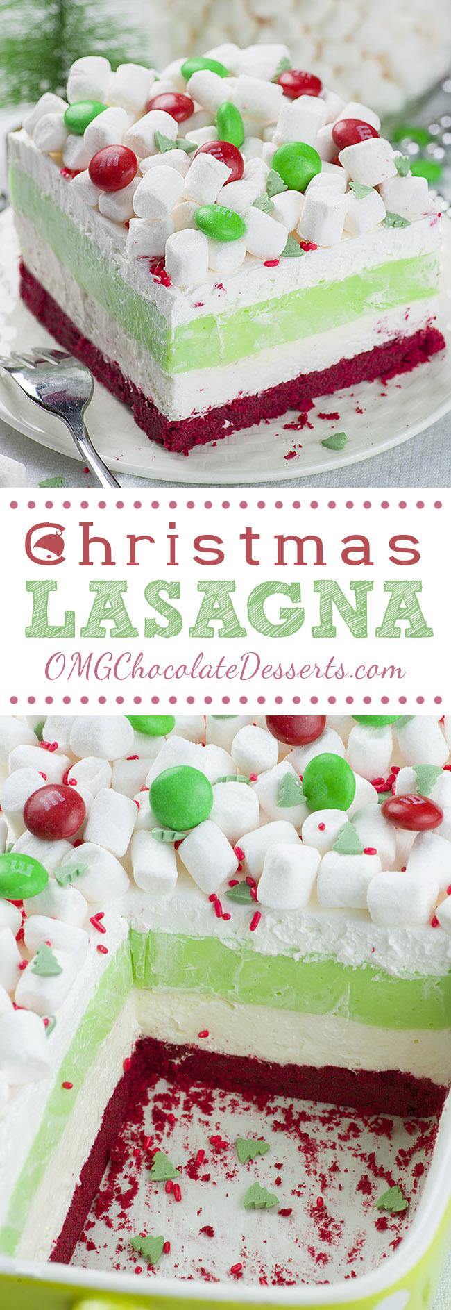 Christmas Lasagna - OMG Chocolate Desserts